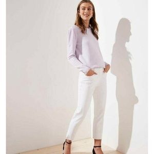 LOFT Julie white crop pants